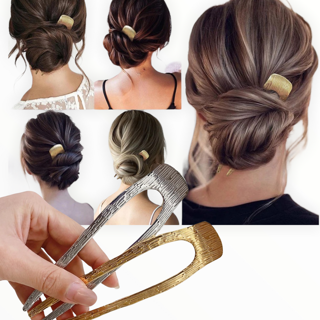 Hairpin Easy zilver en goud 2 stuks voor een perfect opsteekkapsel - HAIRPIN.NU