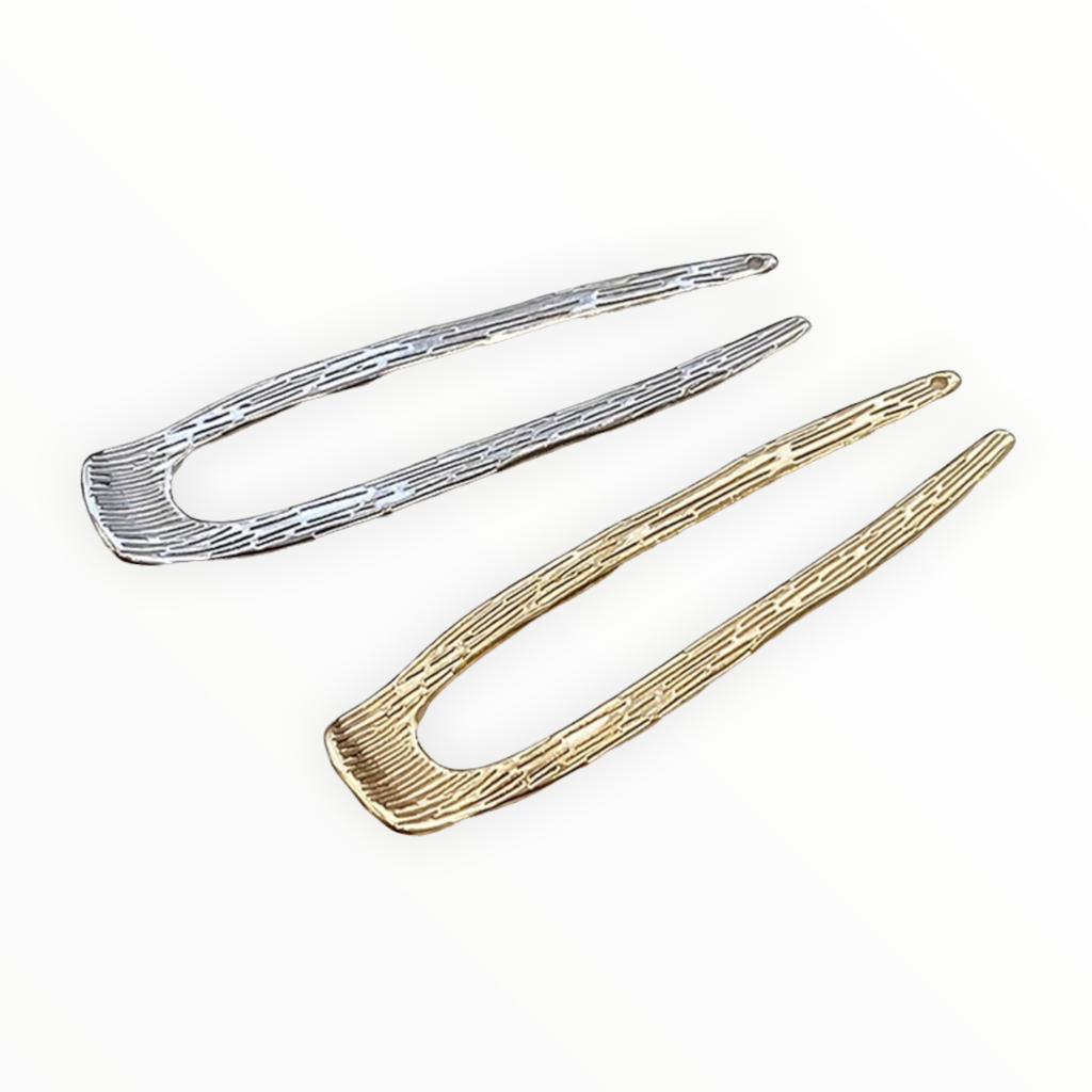 Hairpin Easy zilver en goud 2 stuks voor een perfect opsteekkapsel - HAIRPIN.NU