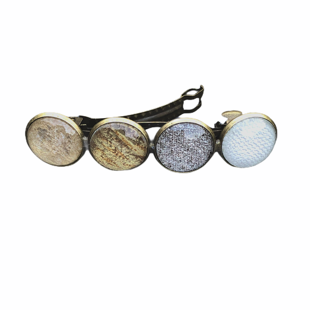 Color Hairclip glas cabochon haarspeld gold