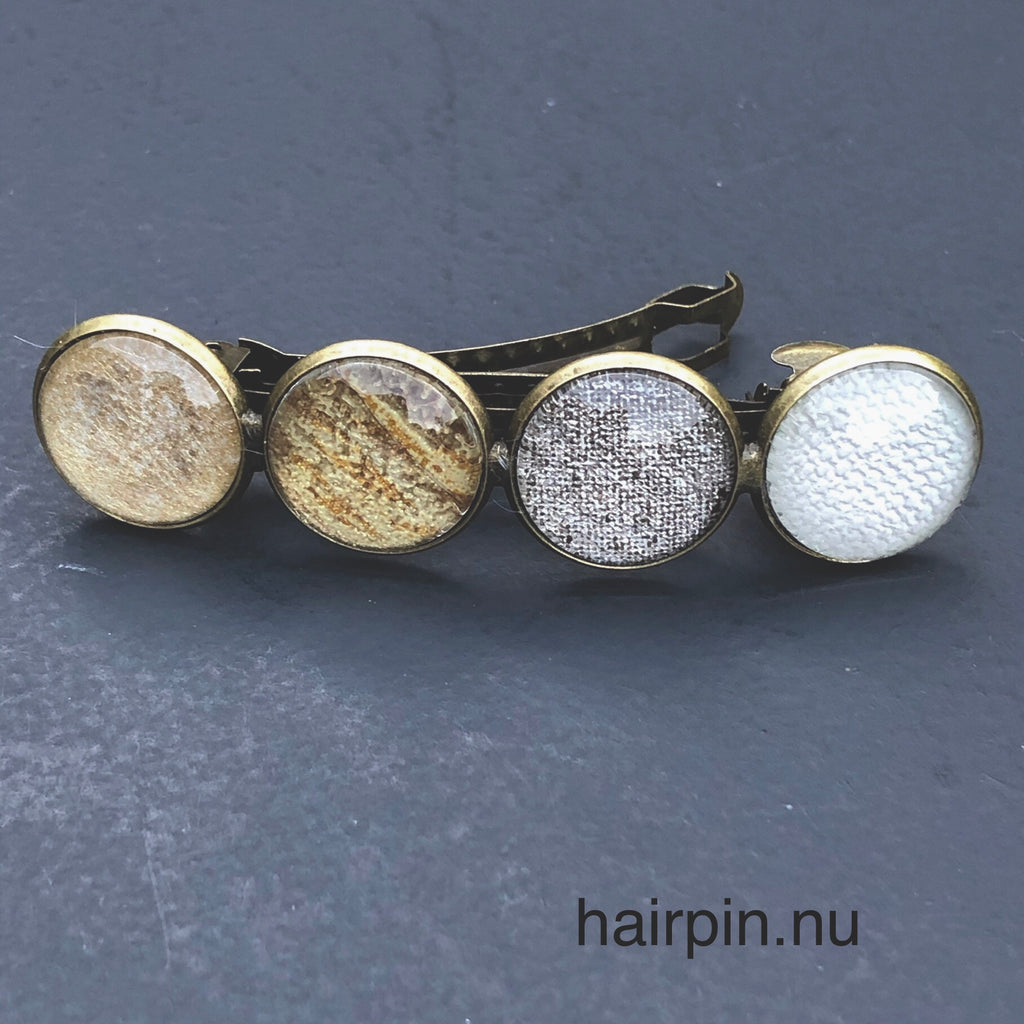 Color Hairclip glas cabochon haarspeld gold
