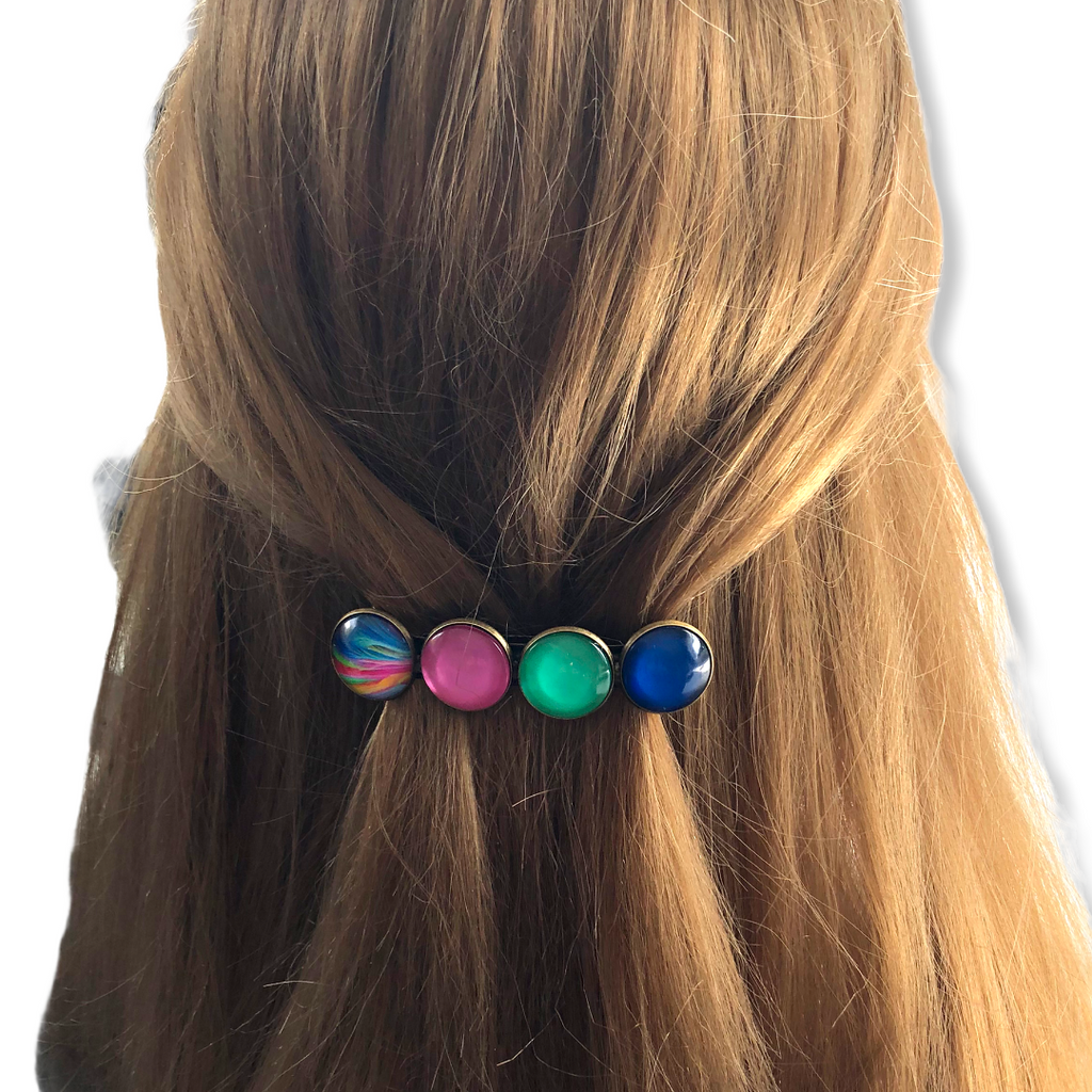 Color Hairclip XL glas cabochon haarspeld colors 015