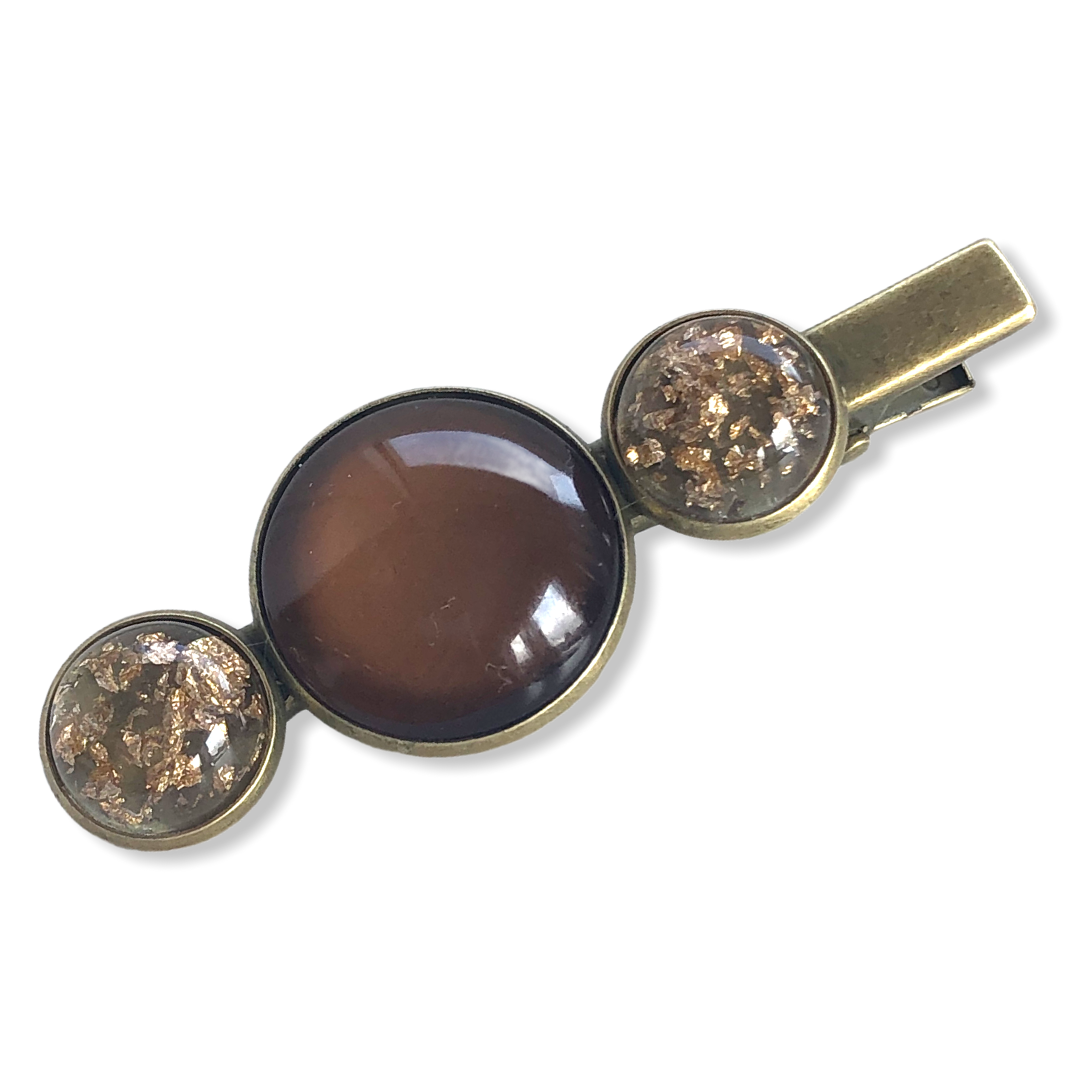 Hairclip cabochon Bruin/Glossy - HAIRPIN.NU