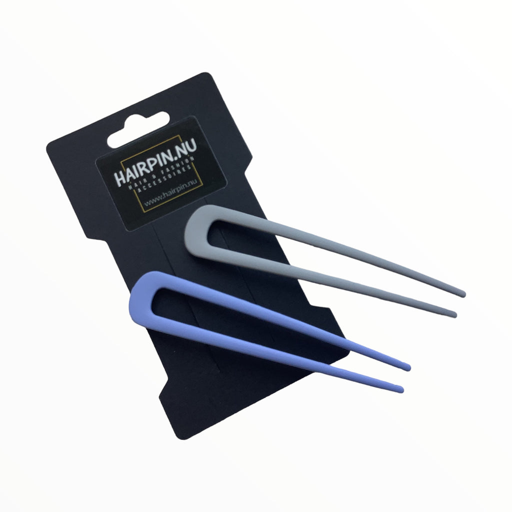 Hairpin Easy Colors grijs+blauw 2 stuks voor een perfect opsteekkapsel - HAIRPIN.NU