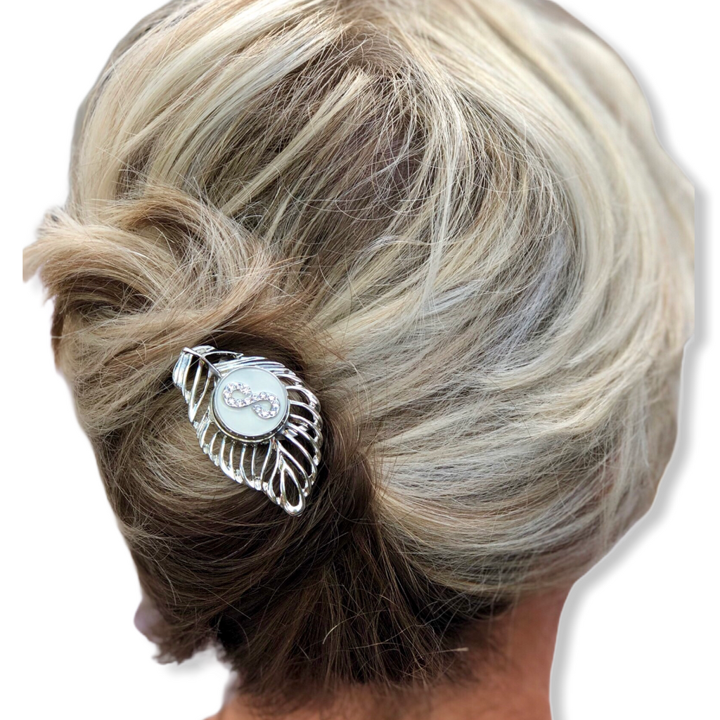 Hairfork  Leaf - Hairaccessories - incl. 3 gratis buttons naar keuze - HAIRPIN.NU