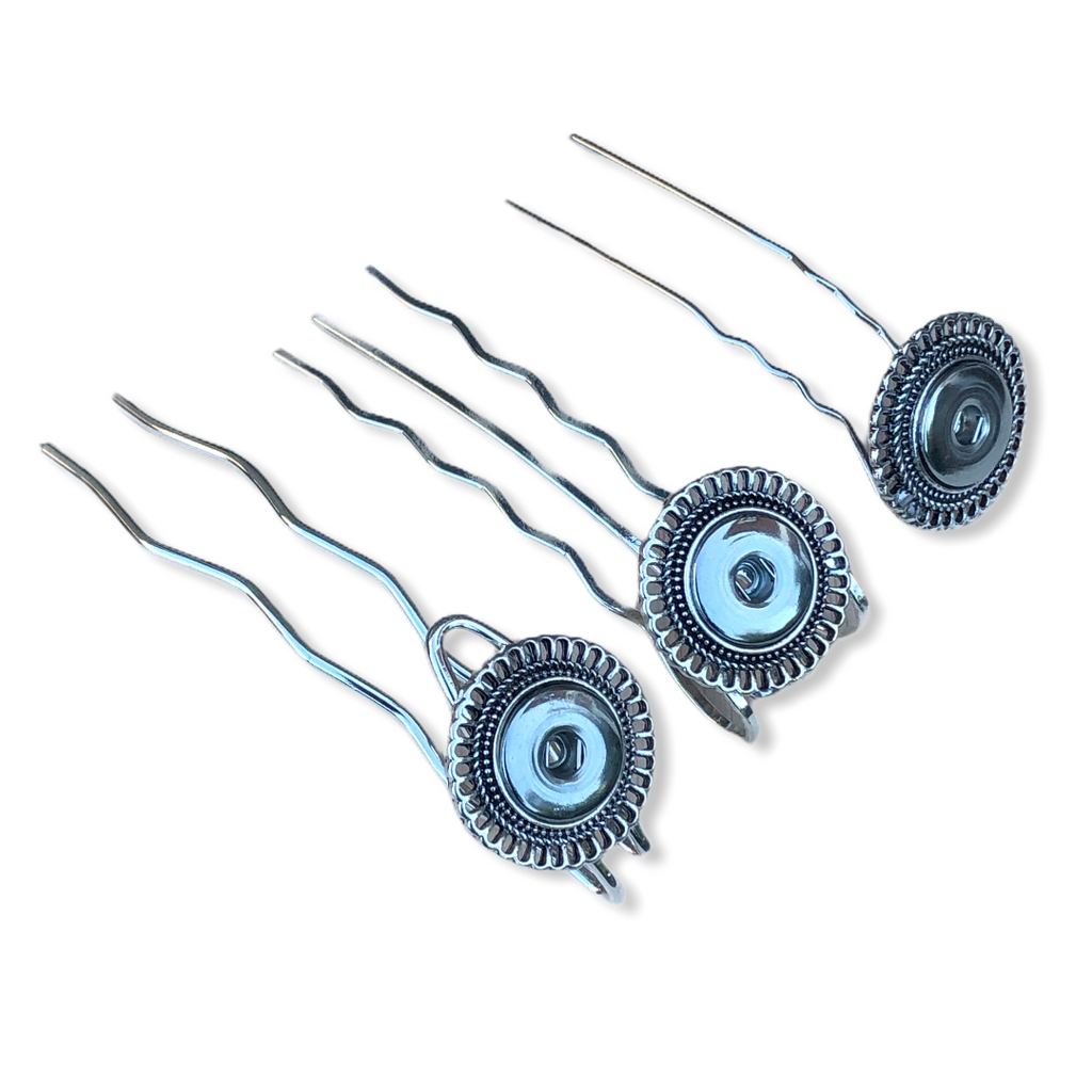 Hairfork Round - Hairaccessories - hairpin incl. 3 gratis buttons naar keuze - HAIRPIN.NU