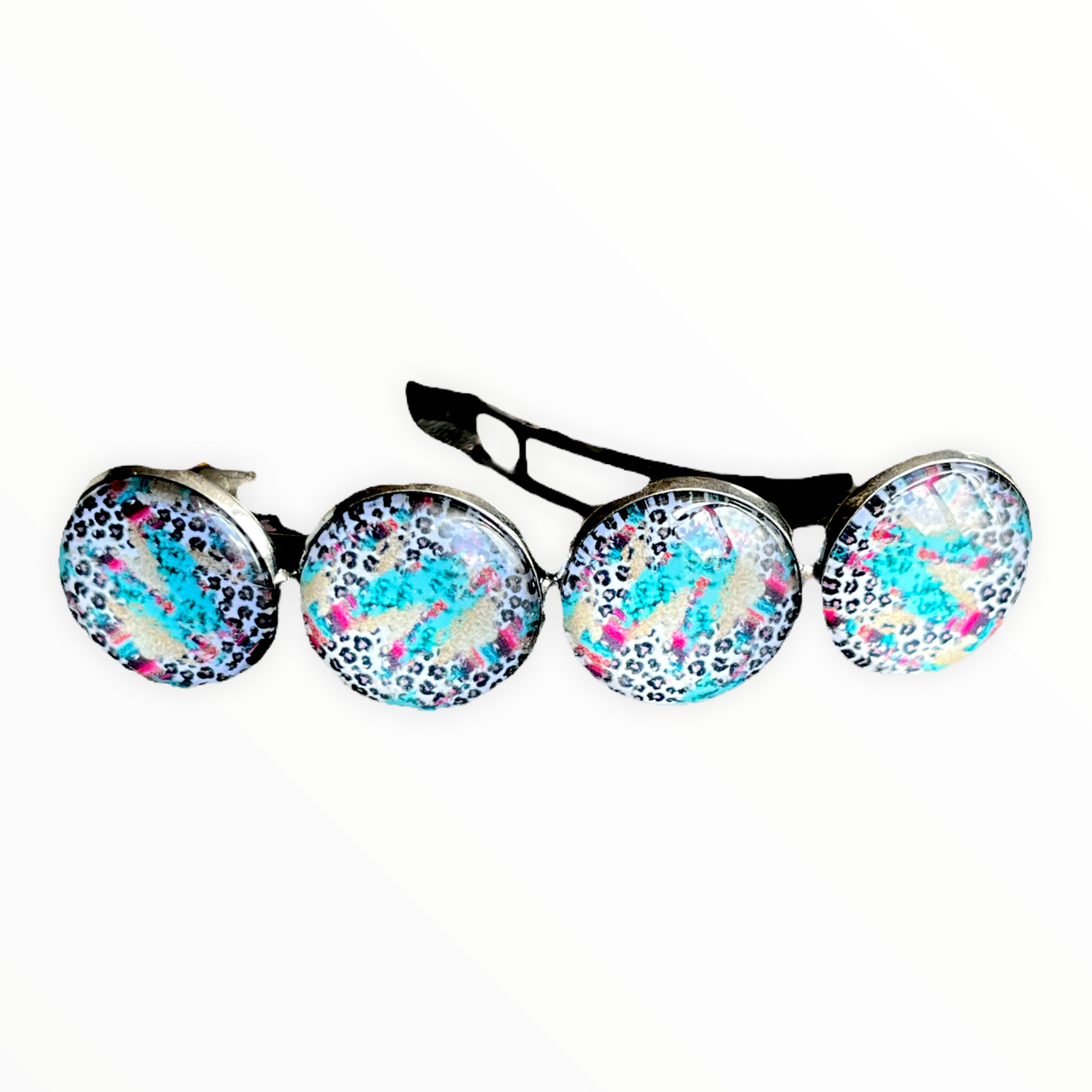 Color Hairclip XL glas cabochon haarspeld zomerprint 0108