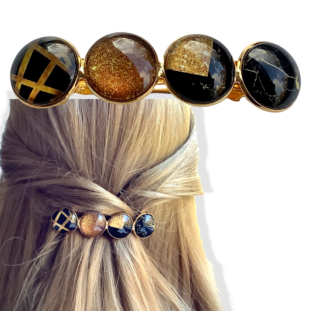 Color Hairclip XL glas cabochon haarspeld 063