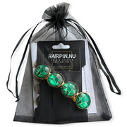 Color Hairclip XL haarspeld goud groen 052 - HAIRPIN.NU
