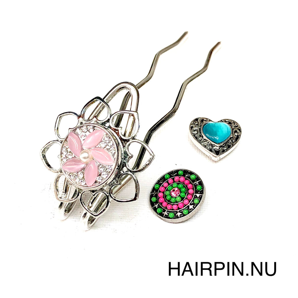 Hairpin Long Love - HAIRACCESSOIRE - incl. 3 clickbuttons naar keuze - HAIRPIN.NU