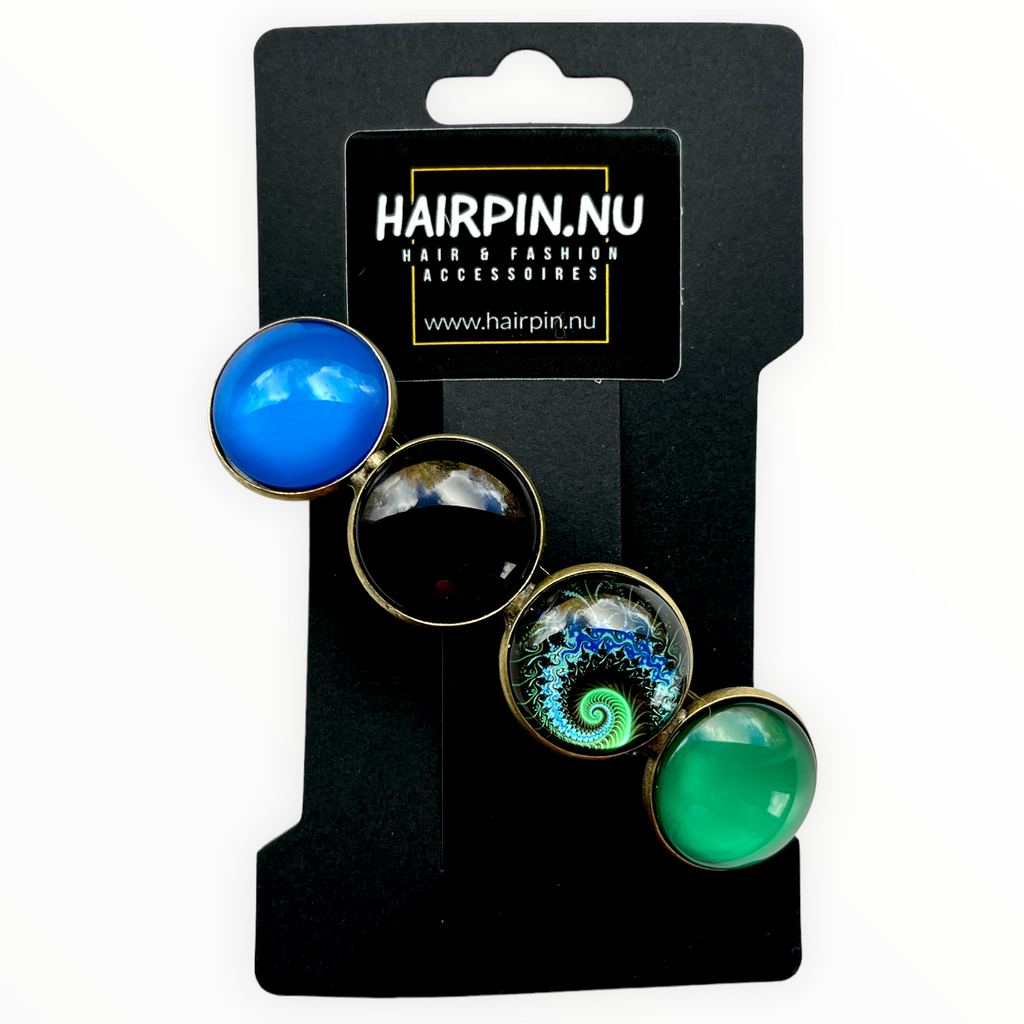 Color Hairclip XL glas cabochon haarspeld 0127 - HAIRPIN.NU