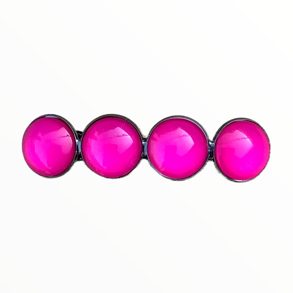 Effen Roze Pink Color Hairclip XL glas cabochon haarspelden