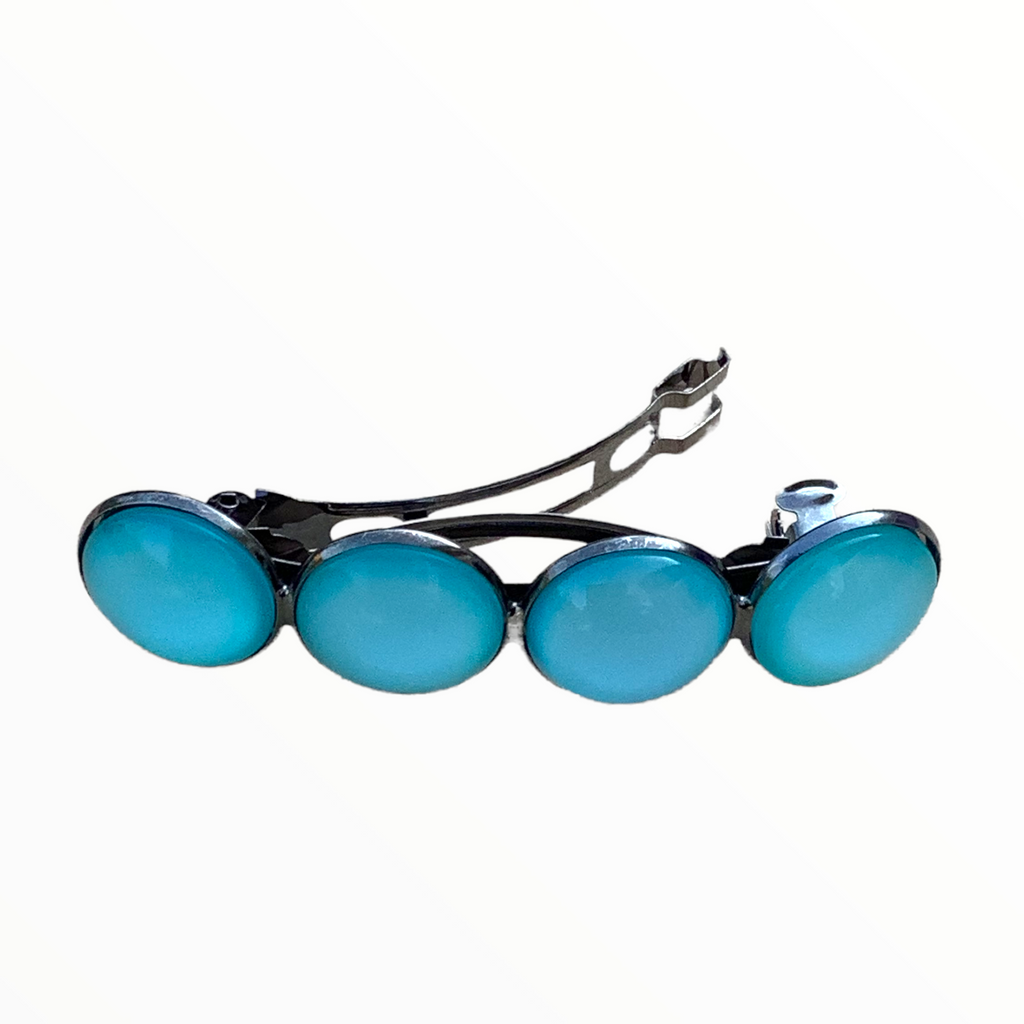 Effen Turquoise Blauw Color Hairclip XL glas cabochon haarspeld haarsieraad