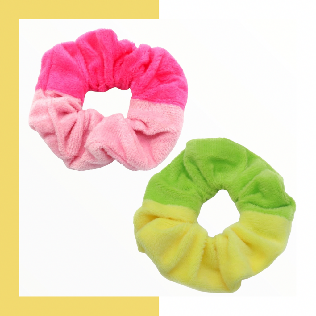 Set 2 scrunchies haarelastieken happy duo colors - HAIRPIN.NU