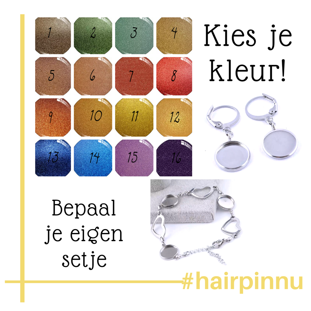 Oorbel Cabochon kleur naar keuze - HAIRPIN.NU