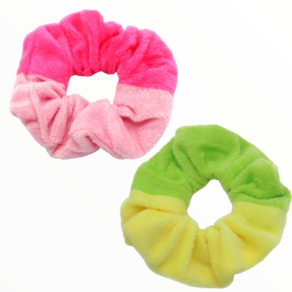 Set 2 scrunchies haarelastieken happy duo colors - HAIRPIN.NU