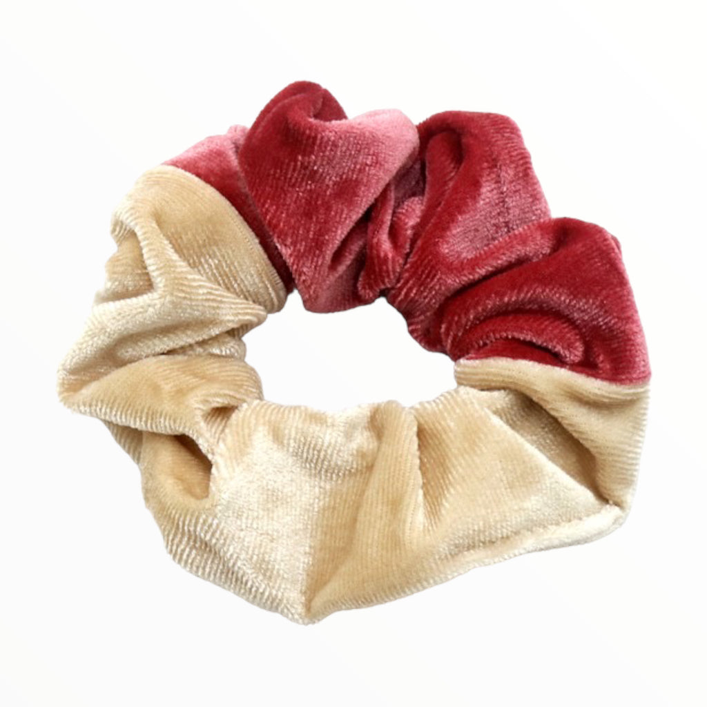 Set 2 scrunchies haarelastieken velvet duo colors - HAIRPIN.NU