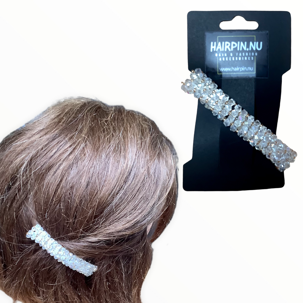 Facet kraal haarspeld Hairclip wit - HAIRPIN.NU