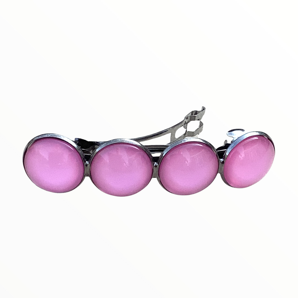 Effen Roze Color Hairclip XL glas cabochon haarspeld 094