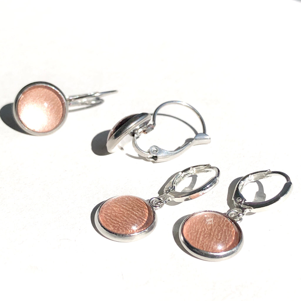 Oorbel Cabochon Peach - HAIRPIN.NU