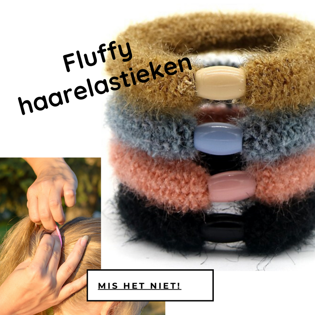 Fluffy haarelastiekjes 4 stuks - HAIRPIN.NU