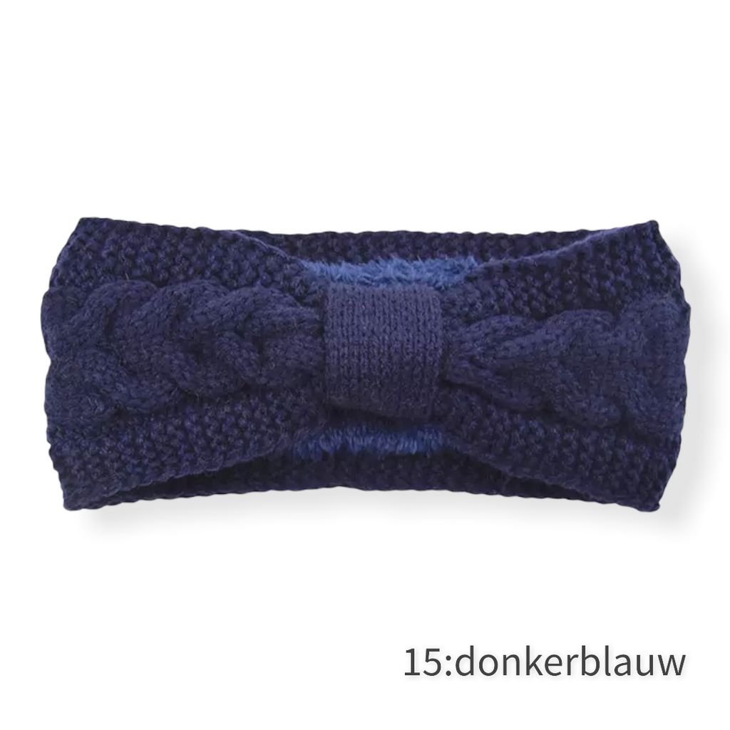 Haarband / Oorwarmer winterwarm breisel met fleece voering - HAIRPIN.NU