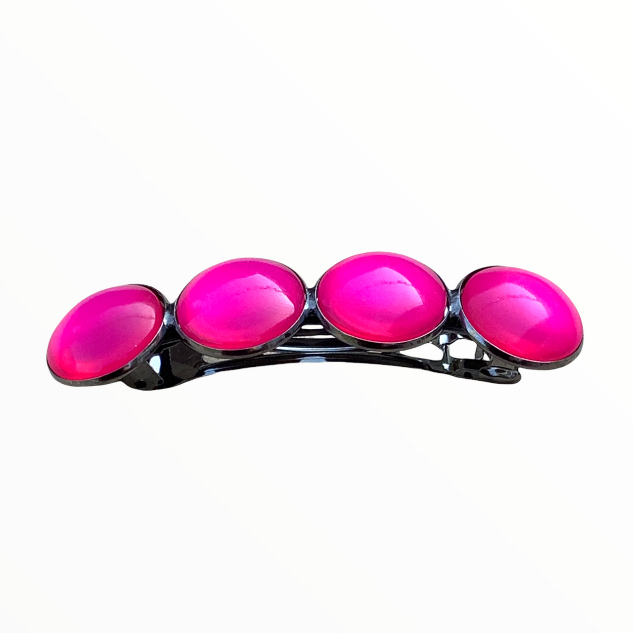 Effen Roze Pink Color Hairclip XL glas cabochon haarspeld