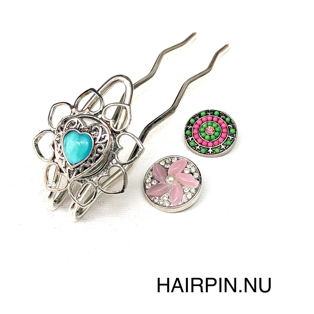 Hairpin Long Love - HAIRACCESSOIRE - incl. 3 clickbuttons naar keuze - HAIRPIN.NU