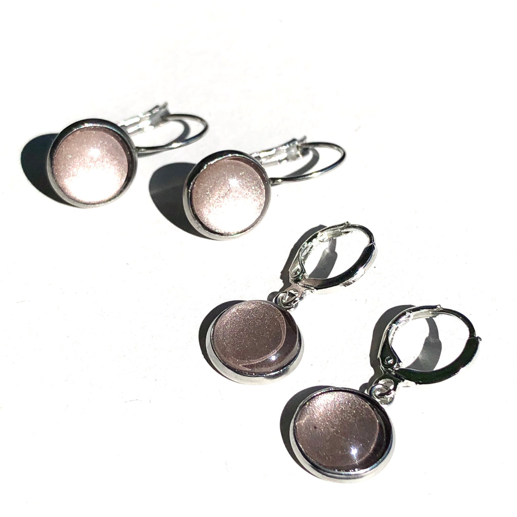 Oorbel Cabochon Champagne - HAIRPIN.NU
