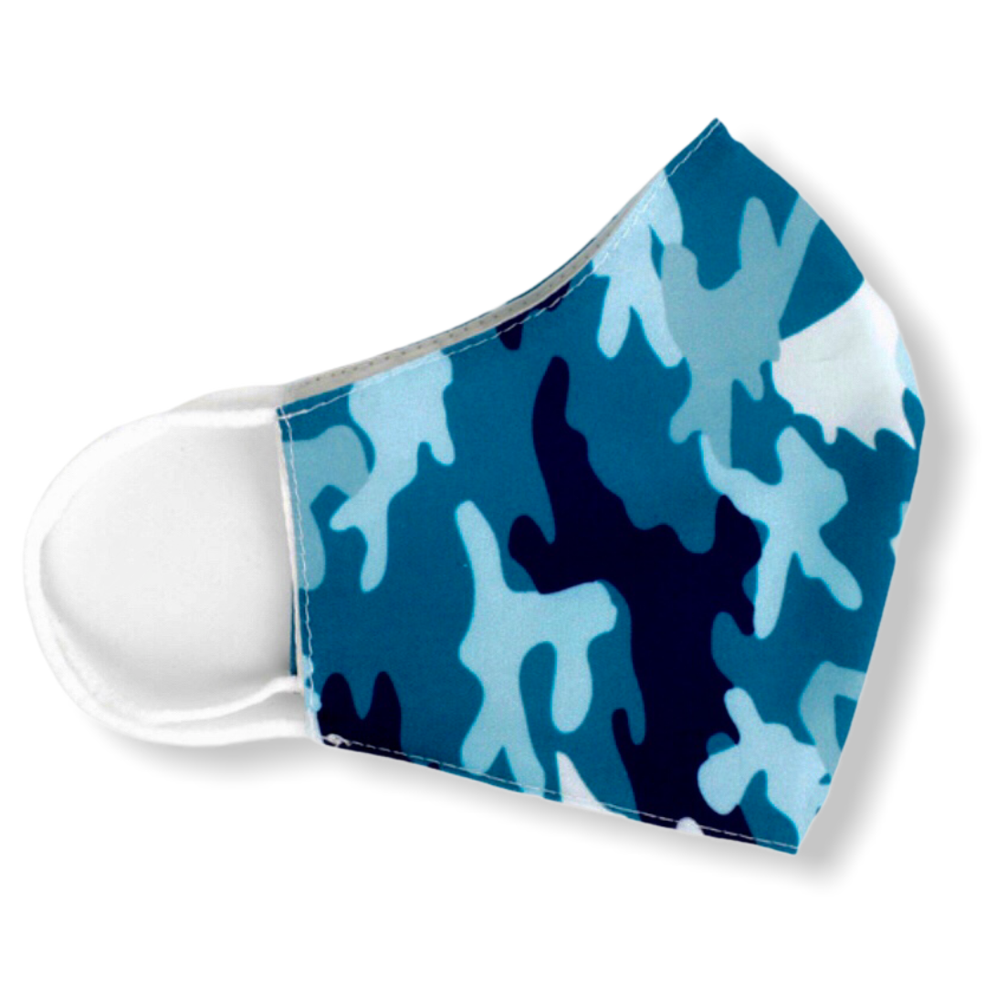 Mondkapje Camouflage blauw - HAIRPIN.NU