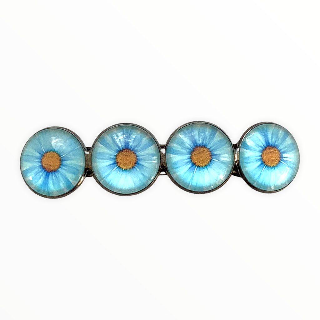 Color Hairclip XL glas cabochon haarspeld flowers 0101