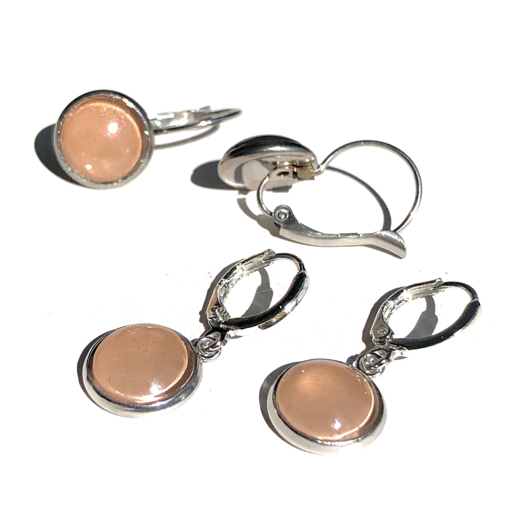 Oorbel Cabochon Taupe - HAIRPIN.NU