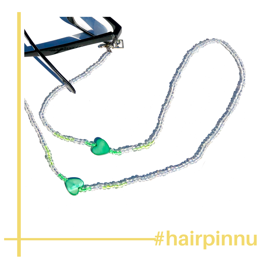 Brillenkoordje groen love - HAIRPIN.NU