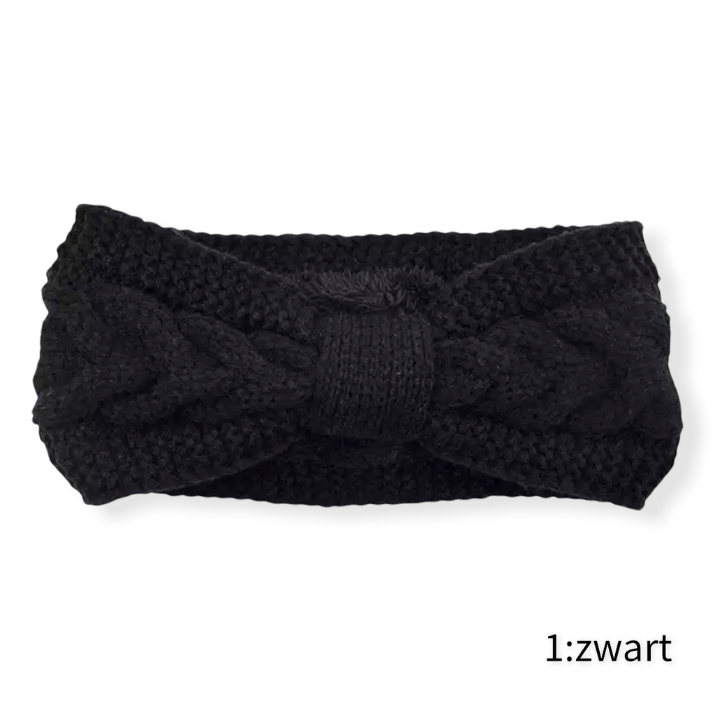 Haarband / Oorwarmer winterwarm breisel met fleece voering - HAIRPIN.NU