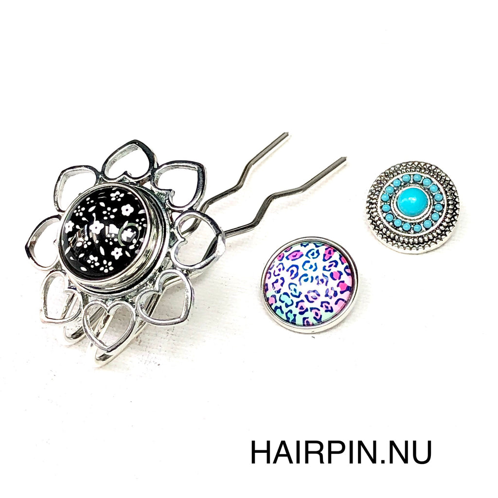 Hairpin Mini Love- HAIRACCESSOIRE - incl. 3 clickbuttons naar keuze - HAIRPIN.NU