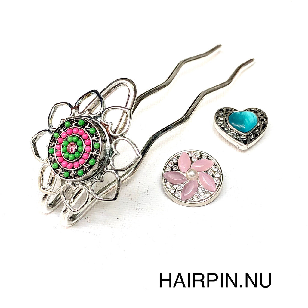 Hairpin Long Love - HAIRACCESSOIRE - incl. 3 clickbuttons naar keuze - HAIRPIN.NU