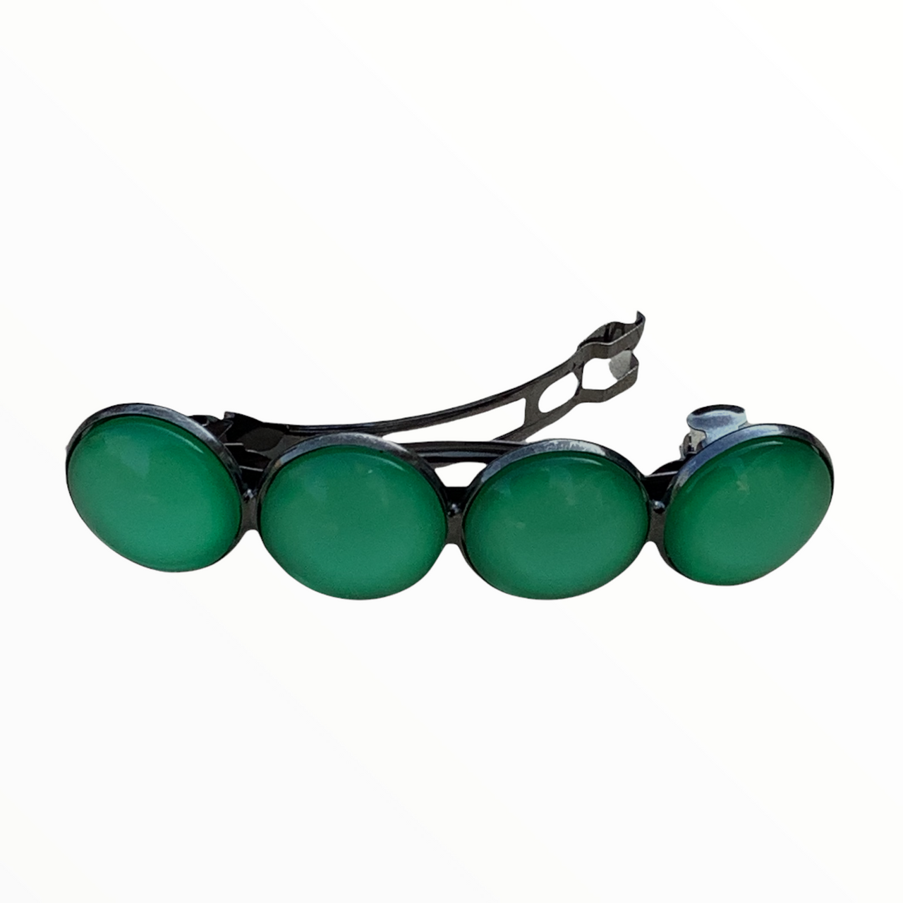 Effen Groen Color Hairclip XL glas cabochon haarspeld