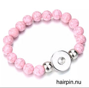 Armband kralen clicks incl. 3 buttons Lichtroze