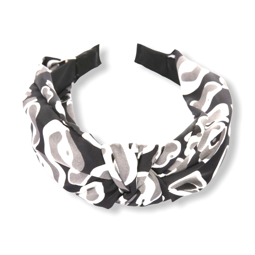 Haarband / Bandana Silk Leo grijs - HAIRPIN.NU