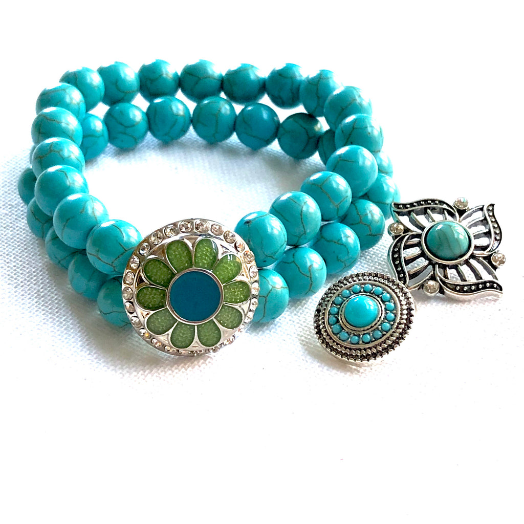 Armband-Turquoise-kralen-clicksysteem-chunks-noosa-hairpinnu