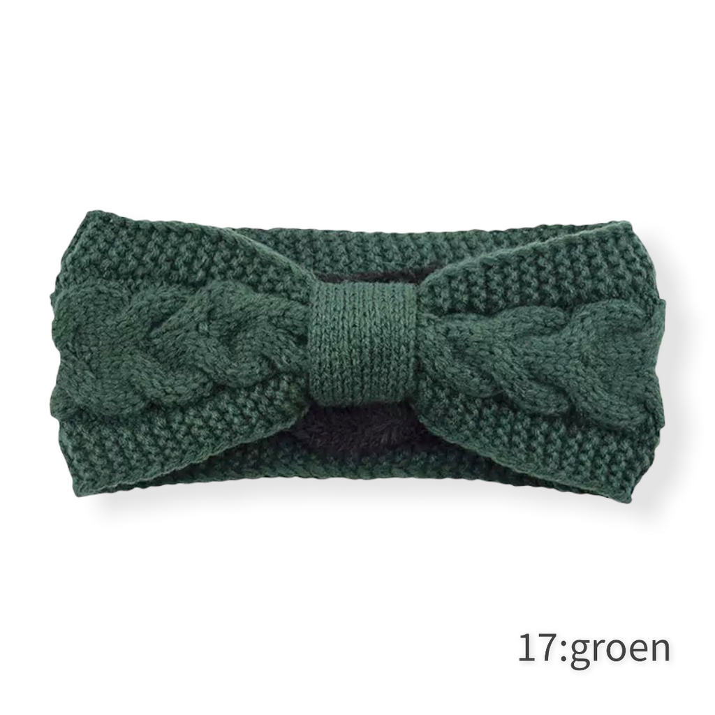 Haarband / Oorwarmer winterwarm breisel met fleece voering - HAIRPIN.NU