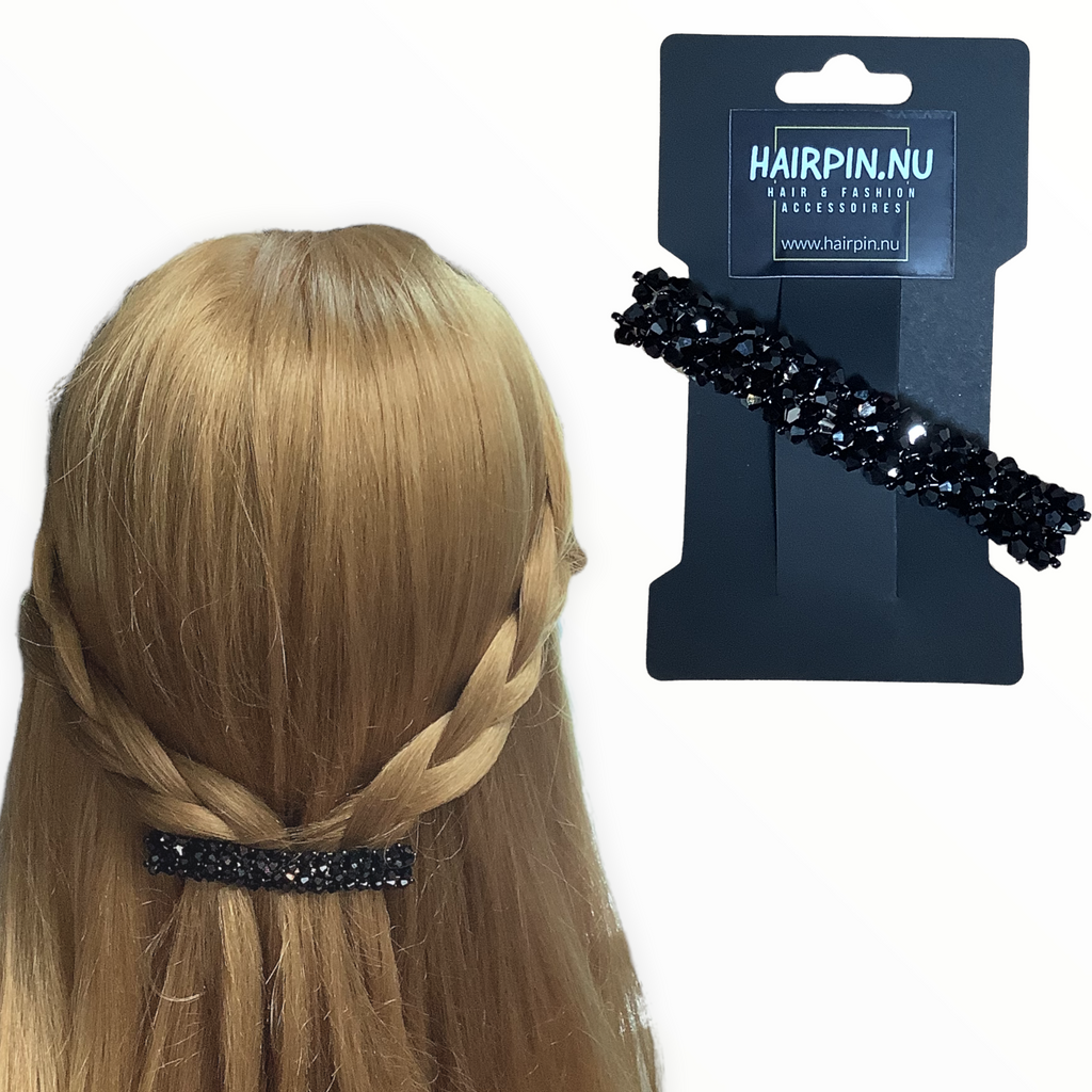 Facet kraal haarspeld Hairclip zwart - HAIRPIN.NU