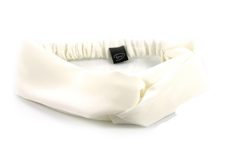 Witte haarband / bandana met elastiek - HAIRPIN.NU