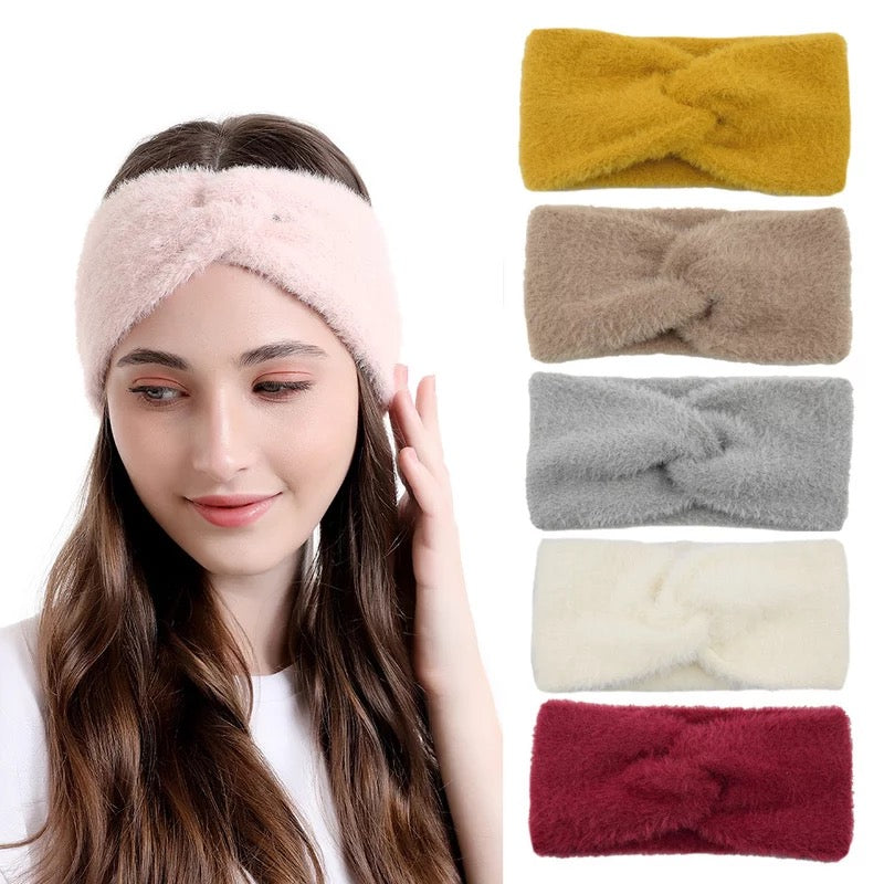 Haarband / Oorwarmer fluffy Soft Touch grijs - HAIRPIN.NU