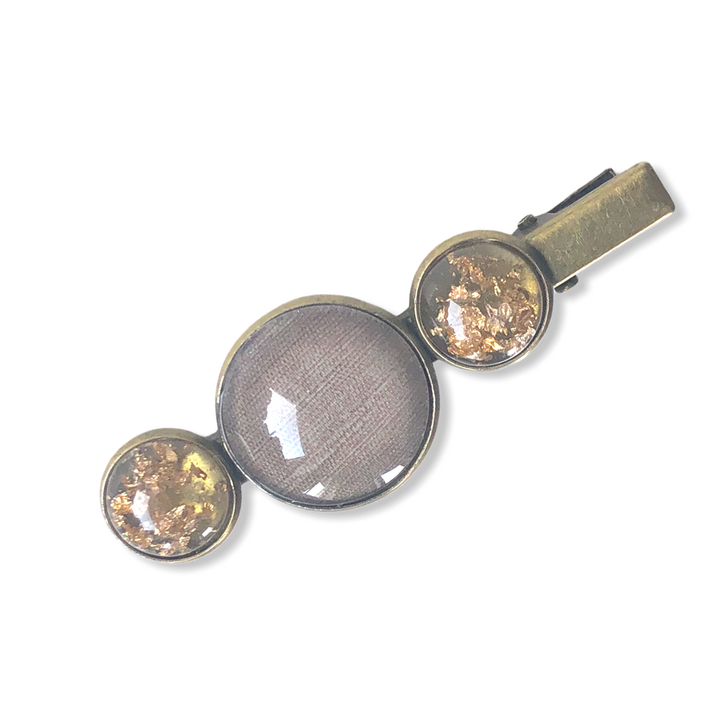 Hairclip cabochon Taupe/ Glossy - HAIRPIN.NU