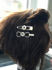 Hairclip met verwisselbaar design incl. 2 gratis buttons - HAIRPIN.NU