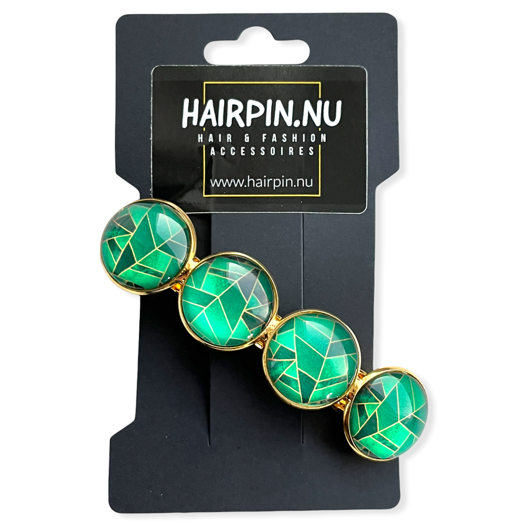 Color Hairclip XL haarspeld goud groen 052 - HAIRPIN.NU