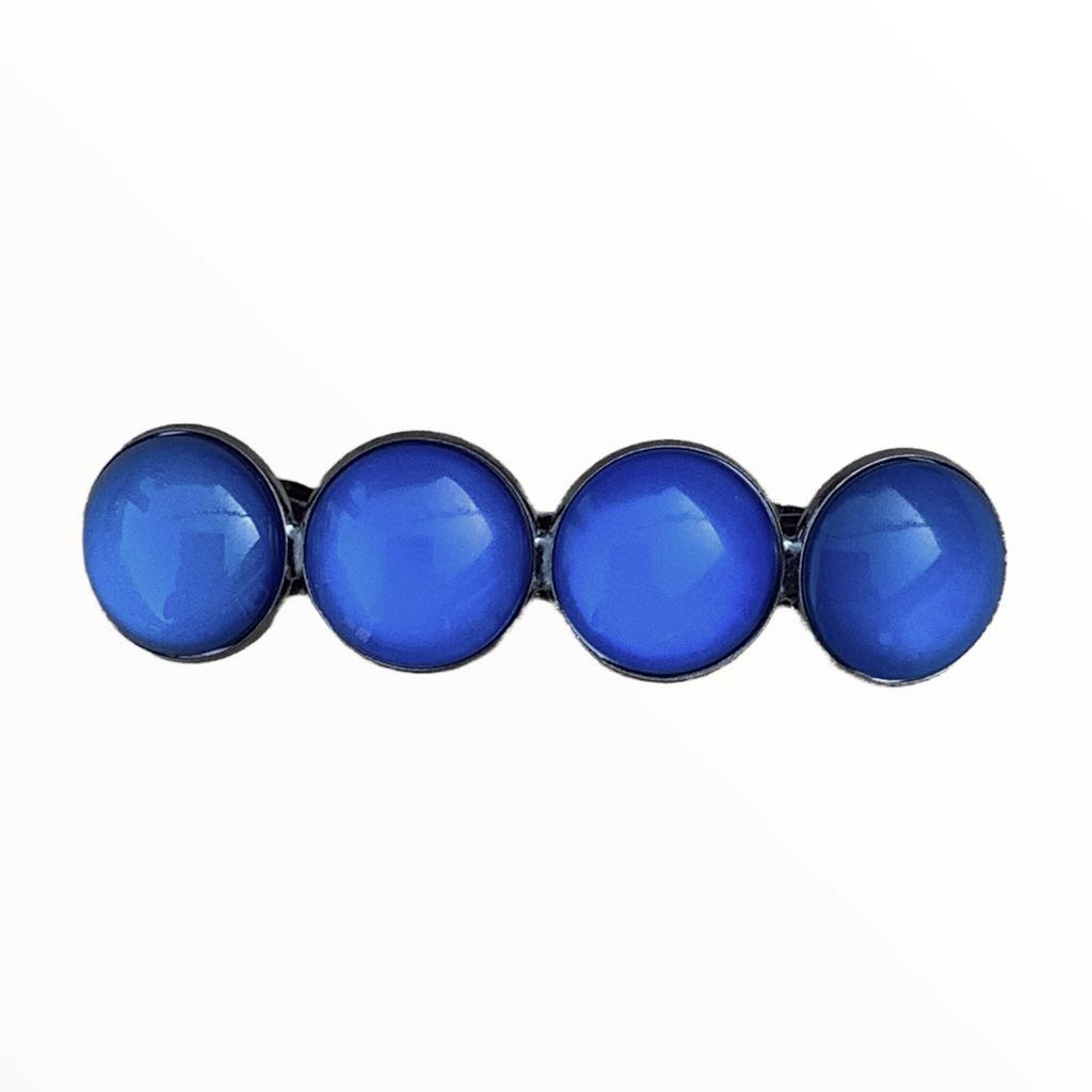Effen Blauw Color Hairclip XL glas cabochon haarspelden