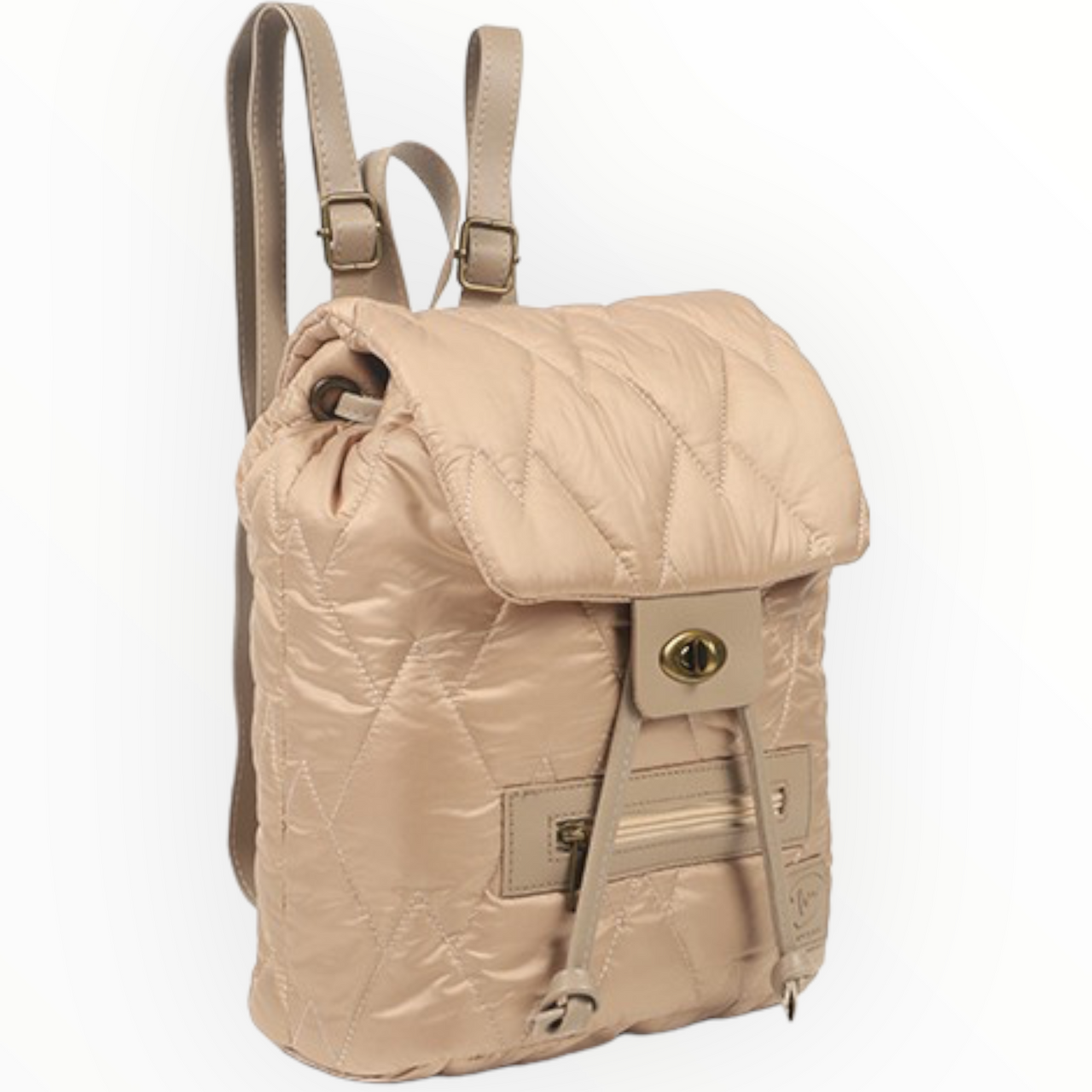 Taupe puffer rugtas - HAIRPIN.NU