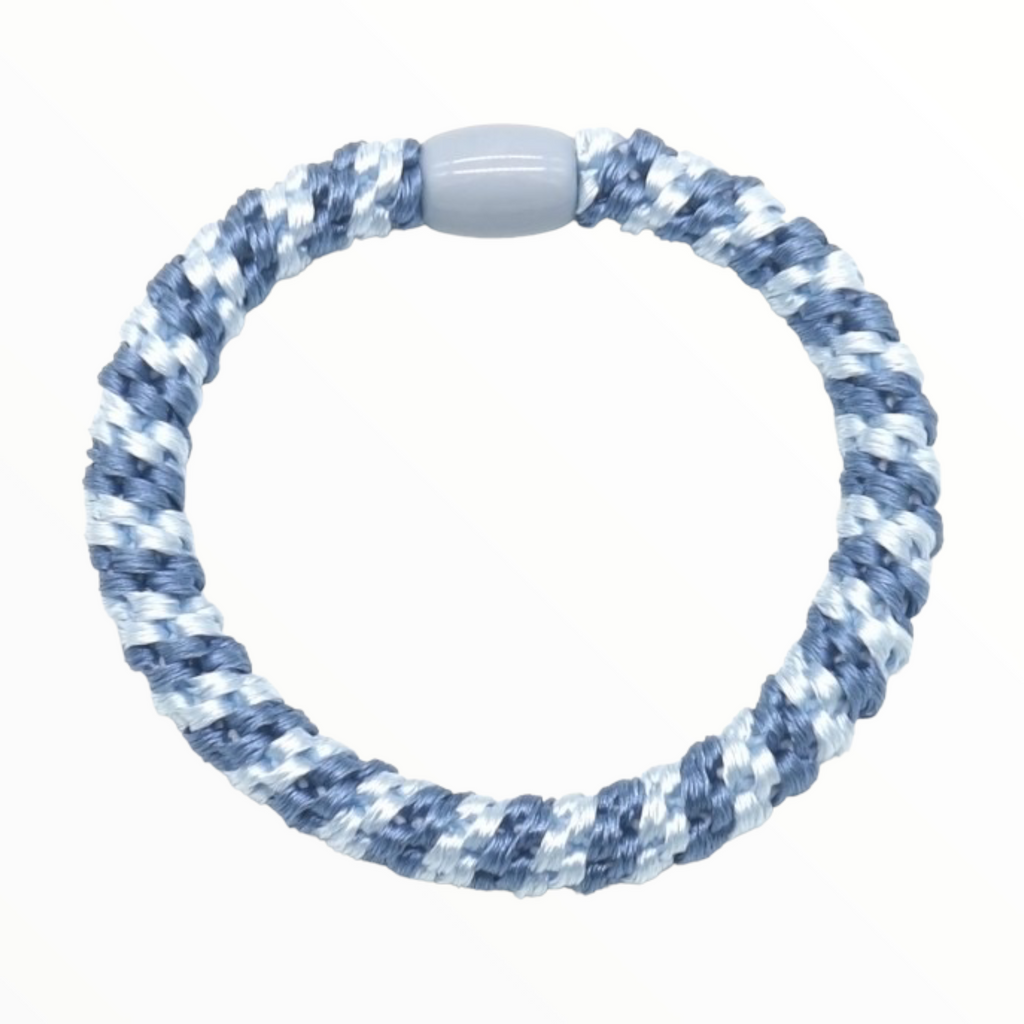 Haarelastiekjes - Armbandjes Knekkie 4 stuks zwart-zwartwit-blauw - HAIRPIN.NU