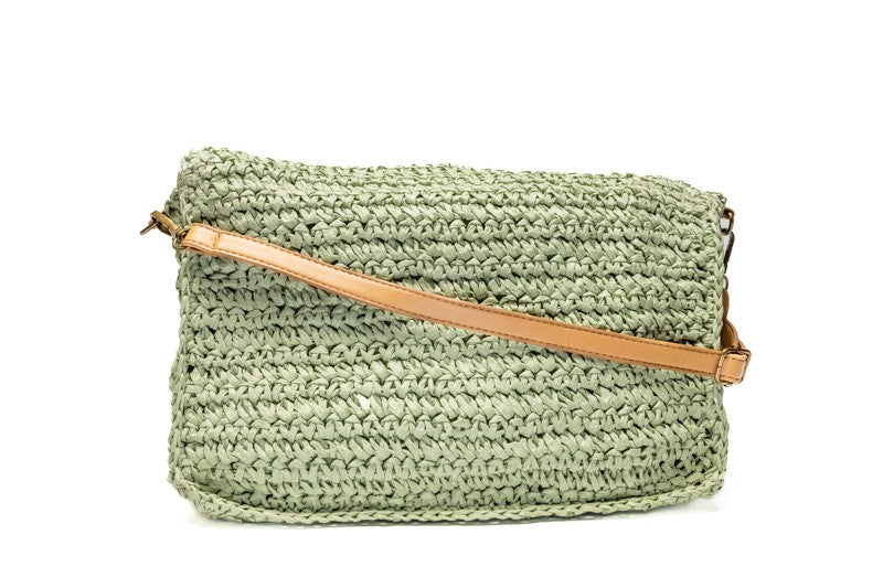 Groen gevlochten crossbody dames schoudertas - HAIRPIN.NU